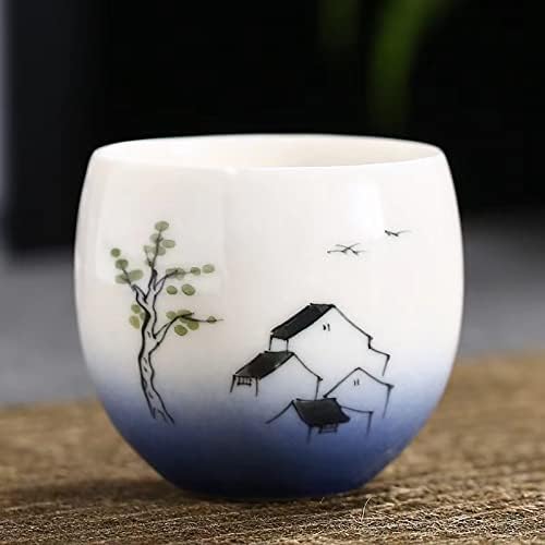 MQJZSH מצויר ביד בסגנון יפני סיני כוס קרמיקה מסורתית כוס קרמיקה של ארבעה, סט תה, כוס תה קונג פו, כוס