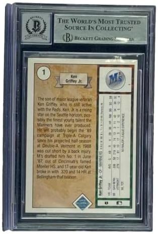 קן גריפי ג'וניור חתום על ירינרים 1989 סיפון עליון מס '1 כרטיס טירון בייס מדורגת 10 - כרטיסי טירון