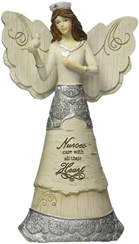 אלמנטים אחות מלאך פסלון על ידי ביתן, 6 אינץ ', מחזיקים יונה, אחות כתובת טיפול בכל ליבם