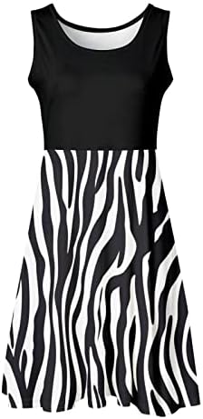 שמלות קיץ של נשים 2023 נמר פולקה נקודה טלאי שמלת מידי ללא שרוולים 3D גרפיקה דקה Sundress