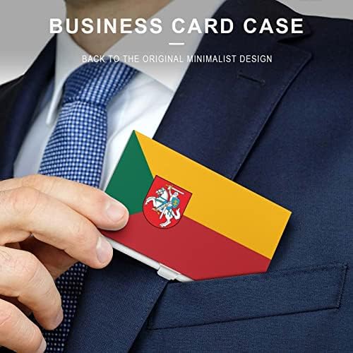 דגל חדש עבור ליטא כרטיס ביקור מחזיק ארנק לגברים & מגבר; נשים כיס מתכת דק שם כרטיס מקרה 3. 7איקס 2.2איקס
