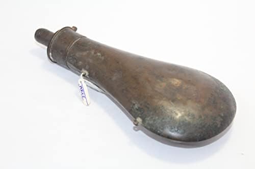 מיכל בקבוק אקדח בקבוק אבקה אמנותי עתיק נדיר בציר ישן נחושת ציד ב172
