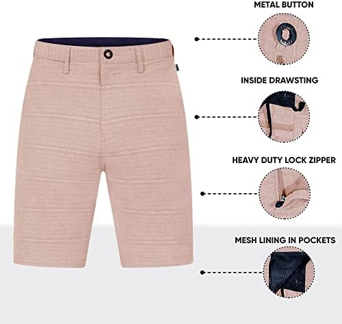 מכנסיים קצרים היברידיים גלויים לגברים, מכנסי לוח למתוח גולף פרימיום, בגד ים לגברים, מכנסי קיץ,