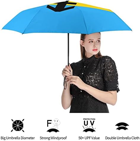 דגל גאווה פנסקסואלי עם מטריה קומפקטית נסיעות אטומה לרוח מתקפלת מטריות אוטומטיות לרכב תרמיל גשם