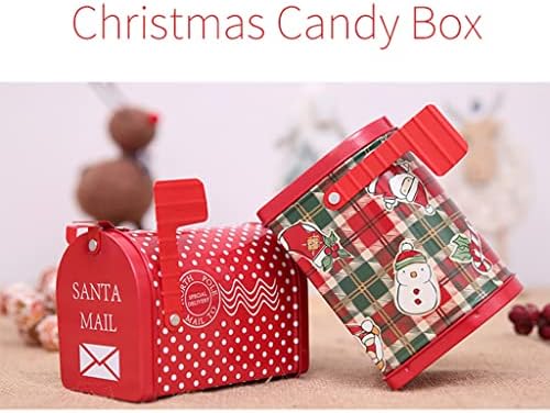 קישוטים לחג המולד, ציוד לחג המולד קופסת קנדי ​​קופסא מתנה קופסאות אחסון ברזל מארגן עיצוב תיבת דואר פח
