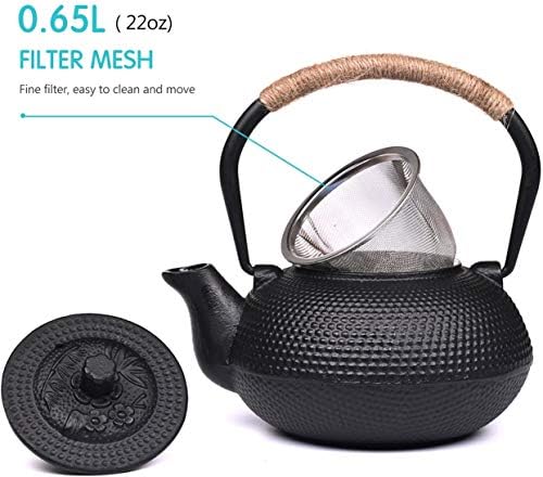כוס תה קרמיקה של סוייקה עם ספלי תה מכסה וידית מעץ ידית 400 מל/13.5oz שחור