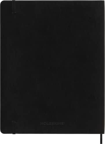 מחברת קלאסית מולסקין, כריכה רכה, קבע / מרופד, שחור, 192 עמודים
