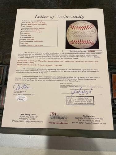 אגדות MLB משנות השישים חתמו בייסבול וולטר או'מאלי אהרון האברד בנקס ג'יילס ג'סא - כדורי בייסבול עם חתימה