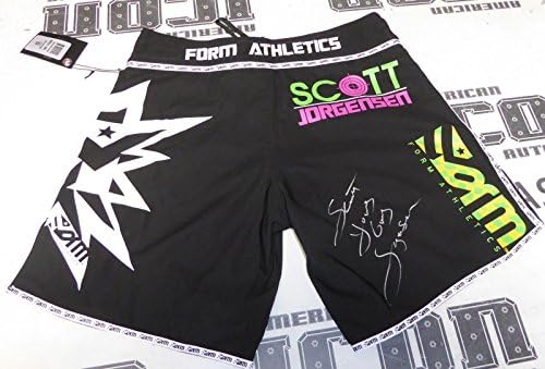 סקוט יורגנסן חתום על WEC 53 MMA קרב מכנסיים קצרים גזעים PSA/DNA COA UFC חתימה - חתימה גופיות וגזעים