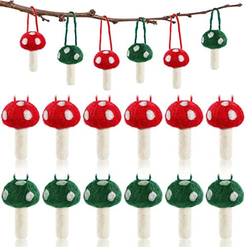 12 חלקים קישוטי פטריות פטריות פטריות חג המולד קישוטים תלויים קישוט