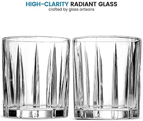 ויסקי דקנטדור ויסקי זכוכית סט של 2, אירופאי סגנון קוקטייל אצולה מעודן פסים עיצוב ויסקי משקפיים, עבור