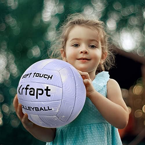KRFAPT כדורעף גודל רשמי 5, כדורי כדורעף רכים למשחקים מקורה של חוף חוף חיצוני משחק