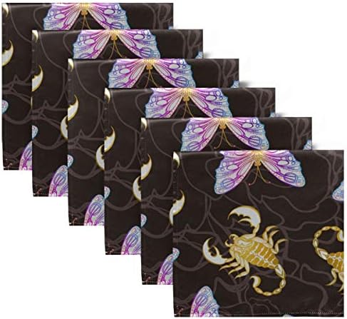 Enevotx מפיות מצחיקות עקרב מרושע מרושע מפיות קוקטייל דקורטיבי 20 x 20 אינץ 'לארוחות משפחתיות, חתונות,