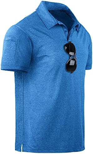 חולצות פולו לגברים של אונדוג 'רוול קצר ביצועים לחות לחולצות טריקו גולף צווארון ספורטיבי ספורטיבי
