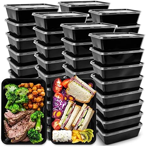 מורדן מ. ס. 50 מארז מכולות להכנת ארוחות לשימוש חוזר 26 אונקיות מיכלי מזון לדרך עם מכסים קופסאות בנטו מפלסטיק,