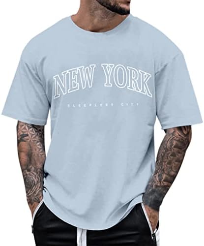 חולצות טריקו שרוול קצר של ZDDO גברים מקיץ הדפס מכתב צוואר צוואר צוואר צמרות ספורט ספורט ספורטיבי