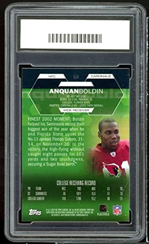Anquan Boldin Trookie Card 2003 Finest 64 GMA 10 GEM MT