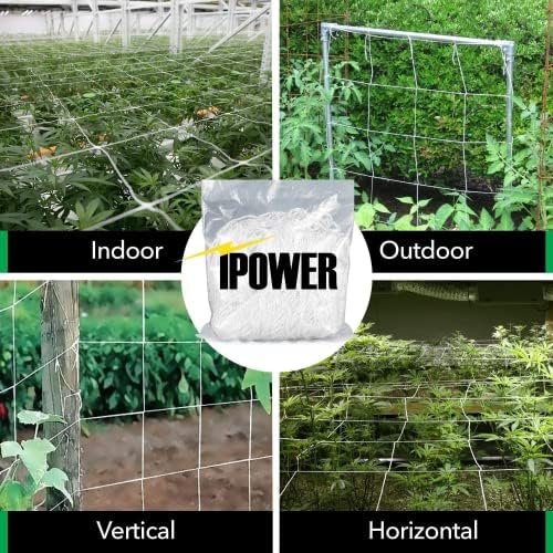 ipower 5 x 30ft צמחי צמחים רשת, פוליאסטר כבד צומח רשת עם רשת מרובעת לטיפוס צמחים, ירקות, פירות, פרחים,