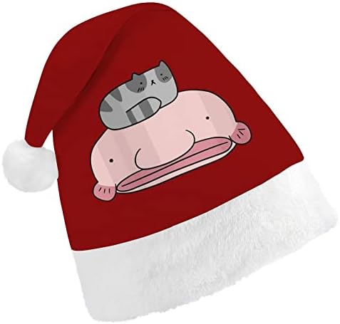 חמוד דגי בועה וחתול חג המולד כובעי בתפזורת מבוגרים כובעי חג המולד כובע לחגים חג המולד ספקי צד
