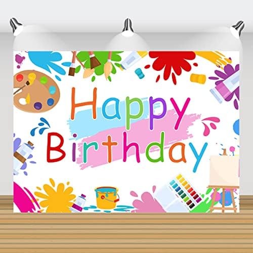 אמנות צבע יום הולדת רקע אמן ציור שמח מסיבת יום הולדת צילום רקע קישוטי בואו צבע עוגת שולחן באנר אספקת 7 *