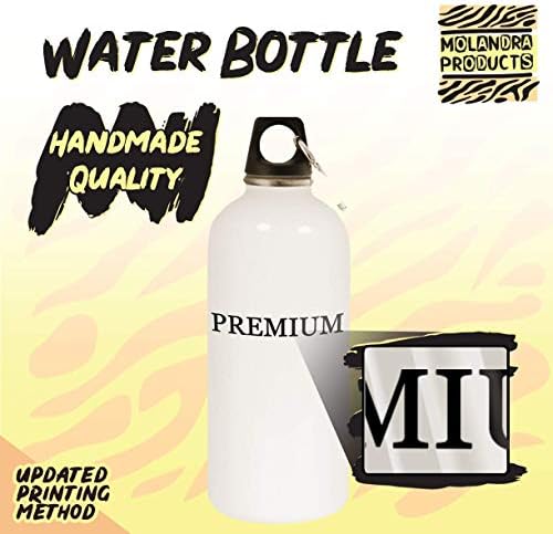 מוצרי מולנדרה טרנסנטיות - 20 oz hashtag בקבוק מים לבנים נירוסטה עם קרבינר, לבן