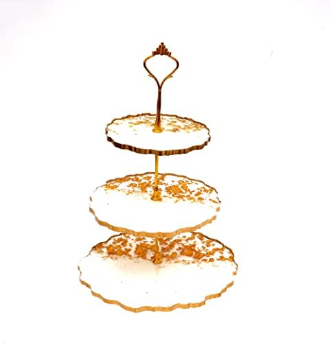 העשיר עתיקות עוגת עוגת שרף עתיקה עוגת עוגת סופגנייה קינוח דוכן 3 מגש הגשה עם שכבות עם פלטת ידית למסיבת תה,