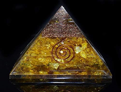 Aashita Creations Pyramid Orgone Orgone צהוב לרייקי ריפוי/vastu fengshui/מדיטציה/יוגה/עיצוב בית ומשרד