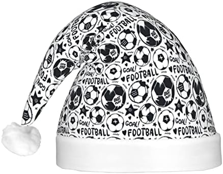 כדורגל קריקטורה דפוס חג המולד כובע עם הוביל אור חידוש למבוגרים סנטה כובעי חג המולד חג המפלגה קישוטים