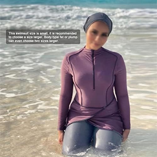 נשים בגדי ים מוסלמיות שרוול ארוך בורקיני כיסוי מלא חיג'אב בגד ים צנוע