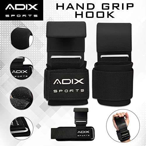Adix Sports- ריחות הרמת משקל אחיזה- ציפוי גומי ללא החלקה, תפרים כפולים עם ניאופרן מרופד בעבה 8 ממ