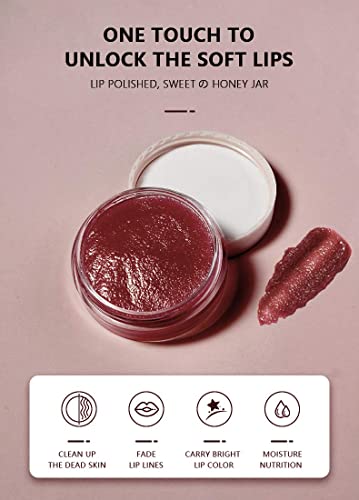 Samnyte Grape Lip Scrub, Scrubs שפתיים פילינג ופתיחות קרם לחות התבהרות לשפתיים כהות, מוצרי טיפוח שפתיים