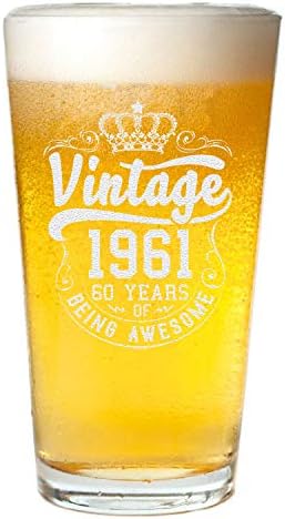 וראקו כתר בציר 1961 60 שנים של להיות מדהים יום הולדת מתנה בשבילו שלה ארבעים ונהדר בירה זכוכית יכול ליטר