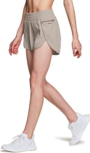 מכנסיים קצרים של TSLA לנשים, מכנסי אימון ספורט פעילים בכושר יבש, פעילות גופנית כושר אתלטית עם כיסים