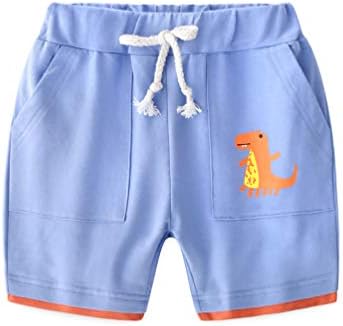 פעוטות פעוטות תינוקות בנים קיץ מכנסיים כותנה מכנסי ספורט מזדמנים ילדים מותניים אלסטיים מכנסיים קצרים עם כיס