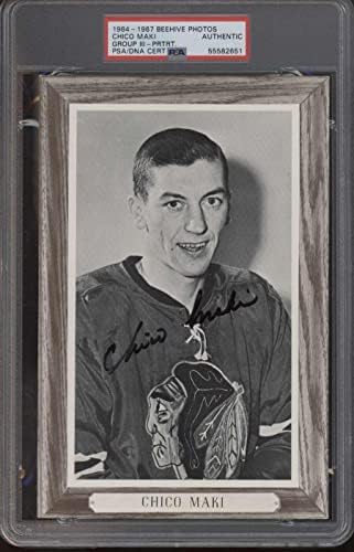 46b דיוקן צ'יקו מאקי - 1964 תמונות כוורת III כרטיסי הוקי מדורגים PSA AUTO - תמונות NHL עם חתימה