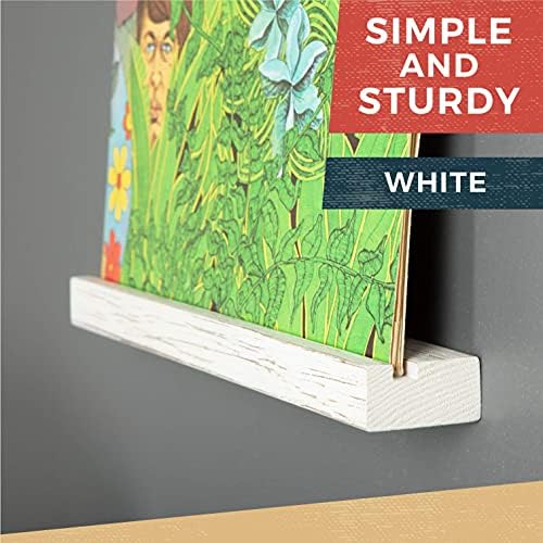 אילאפה עץ ויניל מקלט מדף קיר קיר, 6 חבילות - מחזיק אלבום תקליט לבן מבולבל