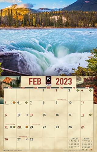 2023 פארקים לאומיים לוח השנה הקיר של 16 חודשים בגודל 14x22, לוח השנה הנופי הטוב ביותר של הפארק הלאומי על ידי לוחות