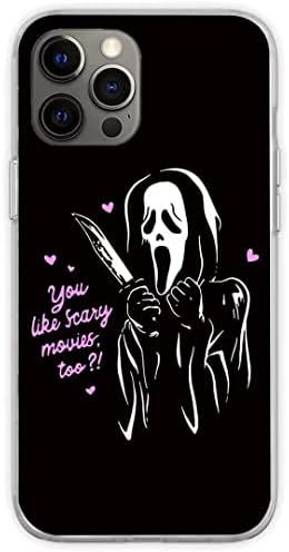מארז טלפון תואם לאייפון 14 Pro Max Ghost Horror Face You כמו מפחיד מדי סיליקון טהור