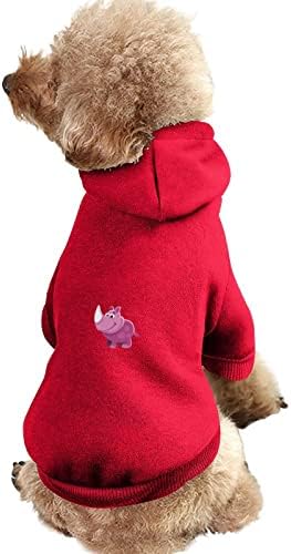 קרנף מצחיק בגדי כלבים מצוינים קפוצ'ונים של חיות מחמד בחורף סווטשירטים כלבים חמים לכלבים בינוניים