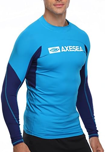 גברים אקססאה משמרת פריחה ארוכי שרוול ארוך יבש מהיר UPF 50+ חולצת שחייה בגד ים קל משקל