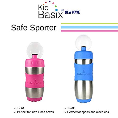 קיד Basix מאת New Wave Safe Safor Sporter Stain Ornube ובקבוק מים ספורט