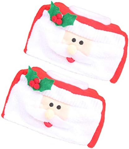 AMOSFUN 2 PCS כיסוי קופסת רקמות לחג המולד מכסה SANTA CLAUS מחזיק כיסוי נייר טישו למשטחי אמבטיה קישוט שולחן