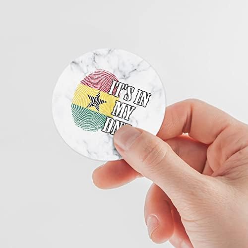 גואנגפט 20 יחידות גאנה לאומי דגל מדבקות לגבר נשים זה שלי דנ א טביעות אצבע גאנה עגול מדבקות גאנה מפת