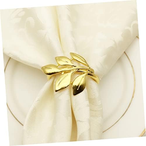 טבעות לוקסשיני כסוף שולחן חתונה תפאורה לחג המולד תפאורה 6 יחידות מפיות מחזיקי טבעת מפית זהב