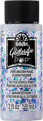 POLKART POP POP Acrylic Craft Paint, Unicorn Magic 2 fl oz Premium Premium Gritter Saint, מושלם ליישום