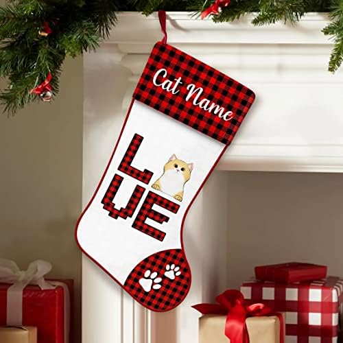 אהבת חג מולד בהתאמה אישית חתול חג המולד גרבי חתול, גרב לחג המולד של חתול, גרב חתולים, גרבי חתולים, גרבי חתולים