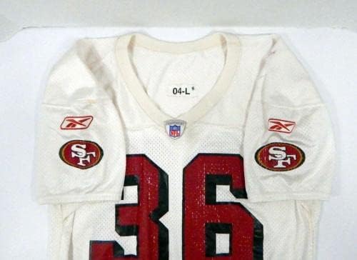 2004 סן פרנסיסקו 49ers Shawnte Spencer 36 משחק השתמש בג'רזי תרגול לבן 387 - משחק NFL לא חתום בשימוש בגופיות
