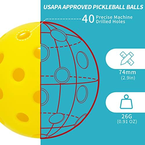 כדורי ההנעה של חמוצים וכדורי חמוצים מוגדרים עם תיק רשת, קוטף כדור, USAPA מאושר על מכבי חמוצים מקצועיים מאושרים