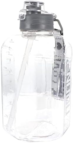 CLISPEED - מים יצירתיים זמן אפור כוס קש בקבוקי בקבוקי מכולה L גדול אטום דליפות לגלון פשוט עם משרד אימון לנשים