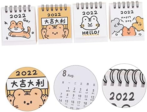OperitACX 4 PCS 2022 לוח השנה של Tiger Mini Office Calendar Calendar Calendar